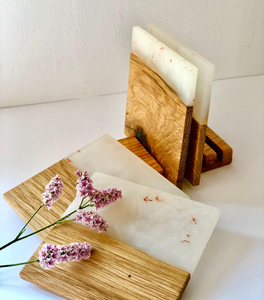 Sous-verres en résine époxy, qualité durable, design unique, isolation thermique, fabrication artisanale, élégant, carré, bois d'olivier, par saniya handicraft - Product Image 4