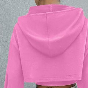 Nueva Llegada: Sudaderas con Capucha Cortas para Mujer, Transpirables, Resistentes al Viento, Antipilling, Ropa Casual para Invierno, Precio Bajo, Logotipo Frontal - Product Image 5
