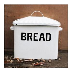Best <b>Vintage</b>-inspired Iron Breadbox for Rustic <b>Kitchen</b> Decor with Wooden Top Cap & White Powder Coated Finished Breadbox - Product Image 2