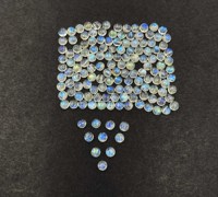 Pierre de lune arc-en-ciel naturelle 4-10 MM Cabochon rond IGI certifié Lot de pierres précieuses en vrac pour la fabrication de bijoux