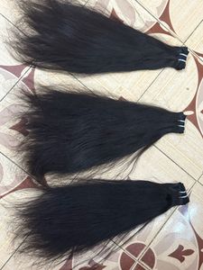 Nouveau et authentique temple droit naturel non transformé extensions de cheveux humains vierges indiens bruts faisceaux véritables - Product Image 3