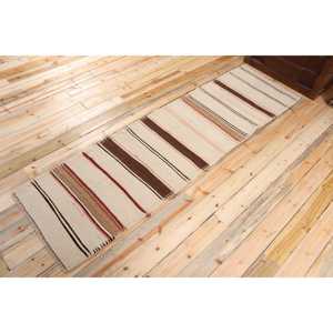 พรมวิ่งสไตล์ตุรกี ขนาด 2.6x9.5 ฟุต พรมวินเทจ พรมคิลิมสีน้ำตาลไล่เฉด - Product Image 2