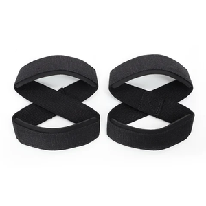 Vente en gros OEM Logo personnalisé Gym Training Haltérophilie Sangles de poignet Figure 8 Sangles d'haltérophilie à usage intensif - Product Image 1