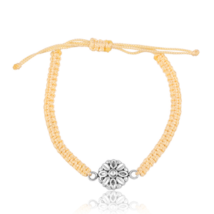 Best Selling Oxidized Sterling <b>Silver</b> Yellow Cotton Dori <b>Bracelet</b> Custom Jewelry Manufacturer - Product Image 4