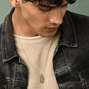 NOVAMART Fine 925 Pure Silver Pendants Necklace for Men & Boys Vintage Style Rhodium Gold Plated Diamond Pearl <b>Rope</b> <b>Chain</b> Wholes - Product Image 3