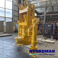 Pompes submersibles hydrauliques Hydroman pour boues, installées sur une excavatrice pour le dragage en Australie