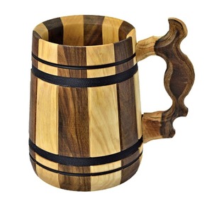 Jarra de Cerveza de Madera Hecha a Mano, Vajilla Rústica de Madera, Logotipos Personalizados para Bar Restaurante, Jarra de Madera Hecha a Mano, Vajilla Rústica, Jarra de Bar Personalizada - Product Image 4