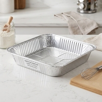 Barquette en aluminium de qualité alimentaire carrée pour boulangerie, restaurant et services de traiteur