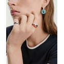 Slim Enamel <b>Dome</b> Figure <b>Ring</b> Elegant Jewelry Piece - Product Image 2