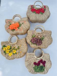 2025 bolsos de mujer de jacinto de agua de estilo Vintage con cierre abierto elegante dos asas ecológicas 1-1.9L de capacidad patrón Natural - Product Image 6