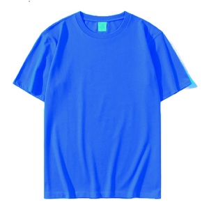 Camiseta de algodón con logotipo europeo americano 100% algodón Casual corta de media manga de talla grande técnica lavada de peso pesado alto para hombres - Product Image 5