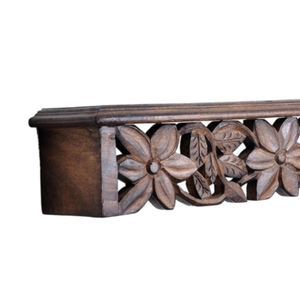 Étagère murale en bois sculptée à la main pour la décoration du salon et du salon, accents de meubles, écologique, pré-assemblée - Product Image 4