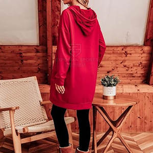 Sudaderas Largas Casuales para Mujer para Uso en Exteriores, 100% Algodón Transpirable, Logotipo Frontal Personalizable - Product Image 4