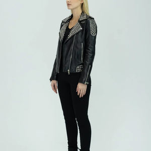 Chaqueta vaquera personalizada para mujer, chaqueta vaquera con tachuelas, ropa de calle para mujer 2023, chaqueta vaquera con tachuelas - Product Image 6