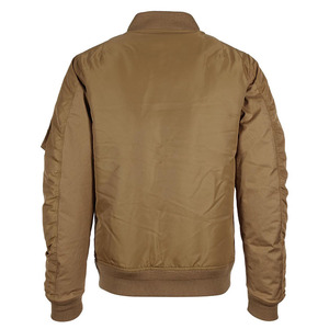 Vente en gros Blouson aviateur en satin élégant pour hommes High Street Design col montant côtelé fermeture éclair une couche veste en polyester pour hommes - Product Image 2