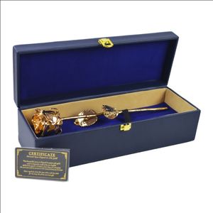 Rosa Natural chapada en oro puro de 24k, cajas de embalaje de lujo de colores, decoración de flores reales, el mejor para regalo de boda - Product Image 5