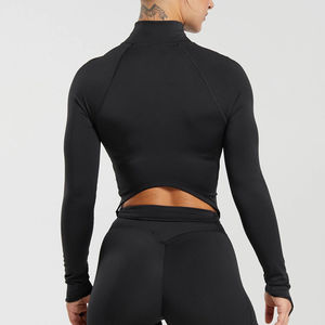 Women's Long Sleeve Athletic Jackets <b>Cropped</b> Slim Fit <b>Tops</b> Yoga Workout Hiking Running Jacket Women's Yoga Jackets - Product Image 2