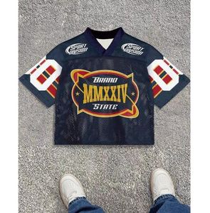 VARLDENS 2024, ropa de calle Retro, Jersey de malla de algodón, camisas casuales inspiradas en los deportes antiarrugas para adolescentes, trajes de festivales - Product Image 1