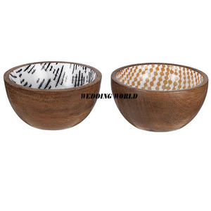 Bol à chocolat en bois de lavage blanc bol sucré fait à la main d'excellente qualité concepteur de forme ronde nouveau bol à chocolat en bois - Product Image 4