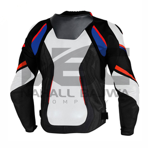 Blousons de moto pour hommes en cuir véritable de haute qualité, respirants, imprimés, coupe-vent, grandes tailles, séchage rapide, logo personnalisé, vente en gros - Product Image 4