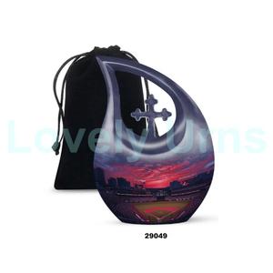 Venta caliente Color completo béisbol gran lágrima cremación urna para adultos para cenizas humanas decorativa gran Cruz urna funeraria bolsa gratis - Product Image 5