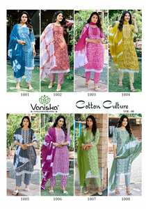 Catalogue complet Salwar Kameez en coton de qualité supérieure imprimé batik, y compris le bas Kurti et le tarif de gros Dupatta pour les vêtements de mariage - Product Image 6