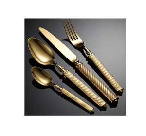 Cuivre acier inoxydable or rose utilisé ensemble de couverts pour événement de mariage couverts cuillère et fourchette ensemble de couteaux - Product Image 1