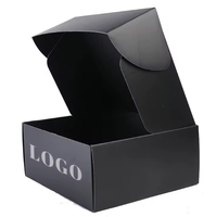 Boîte à chaussures pliable noire personnalisée en gros, carton ondulé, impression de logo, emballage de luxe pour baskets/talons/mocassins de marque