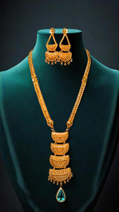 Proveedores al por mayor collar pendientes conjunto con 22K chapado en oro hecho a mano las mujeres usan collar pendientes conjunto joyería - Product Image 3