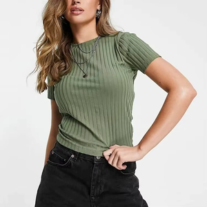 Camiseta de Algodón 100% Ecológica de Manga Regular y Corte Regular para Mujer, Superventas, Estilo Urbano de Verano, Tendencia, Calidad Premium - Product Image 4