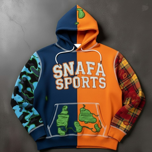 Sweat-shirts pour hommes, sweat-shirt brodé personnalisé avec motif graphique, nouveau style, techniques de lavage à la pierre, sweat-shirts délavés - Product Image 1