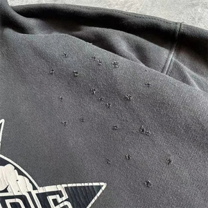 En gros Personnaliser Survêtement Lourd Meilleure Qualité Fissuré Dtg Impression Acide Lavé Unisexe À Capuche streetwear Mode - Product Image 4