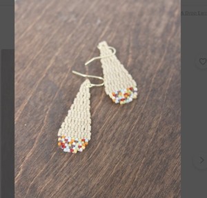 Pendientes de cuentas, pendientes de cuentas, pendientes de cuentas de semillas, Pendientes colgantes - Product Image 2