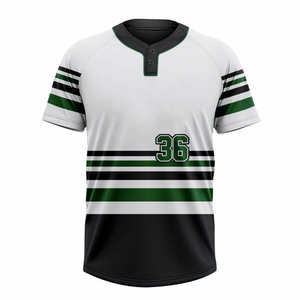 新款内衬设计男式棒球服 2 个纽扣热升华印花男女通用涤纶网布棒球服 - Product Image 2