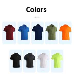 เสื้อโปโลผู้ชายผ้าถักเนื้อแน่น ระบายอากาศ แห้งเร็ว ไซส์ US และ EU พิมพ์ลายโลโก้ดิจิทัล แขนสั้น - Product Image 5