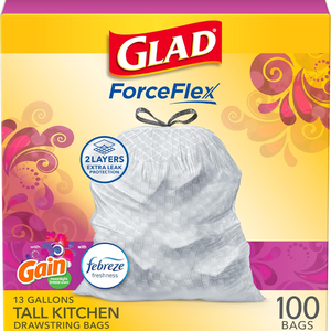 Bolsas de Basura Altas para Cocina Glad ForceFlex, Plástico Transparente, Más de 100 Unidades, Aroma Brisa Lunar - Product Image 3