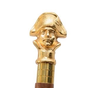 Bastón para caminar con mango de latón fundido, nuevo bastón para caminar con forma de cabeza de Nepolean en latón puro para regalo - Product Image 1