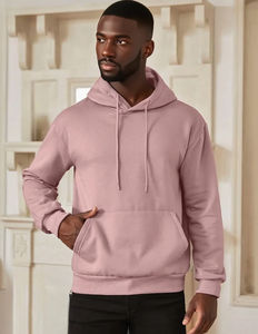 Sweat à capuche décontracté pour homme 100% coton à manches longues Manteau d'hiver avec col à cordon et coupe ample pour impression numérique - Product Image 4