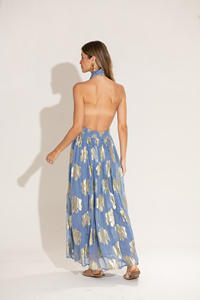 เดรสยาวแบบลำลองสำหรับผู้หญิงฤดูใบไม้ร่วงผ้าฝ้ายผ้าลินิน100% แขนกุดทรงหลวมธรรมดาฤดูใบไม้ผลิฤดูร้อน - Product Image 3