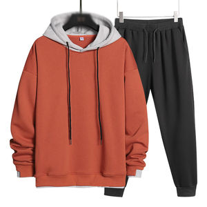 Ensemble survêtement personnalisé en molleton épais surdimensionné pour hommes, deux pièces, streetwear, fournisseur de survêtement - Product Image 1