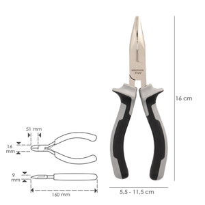 Pinze a bocca curva 150 mm. Acciaio Cromo Vanadio DIN-ISO 5745 - Product Image 2