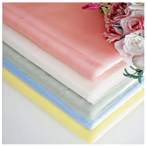 Tela de Organza transparente de seda de morera pura de dos tonos, gasa tejida de 114/137cm de ancho, cortina impresa, decoración de boda para niñas y niños - Product Image 1