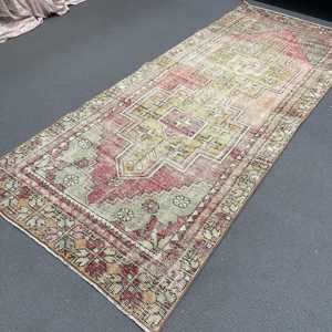 Tapis de 3,5 x 8,3 pieds, tapis turc vintage, tapis patchwork rouge - Product Image 4