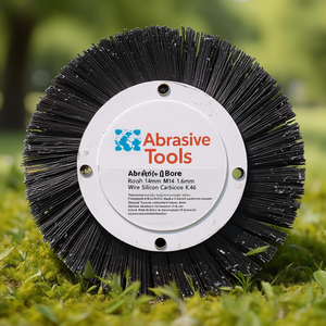 Abrasive Round <b>Brush</b> 140mm M14 1.6mm Wire Silicon Carbide K.46 - Product Image 3