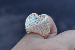 Iced Out Heart <b>Silver</b> <b>Ring</b> Iced Out VVS Moissanite Diamond hip Hop Luxury <b>Statement</b> <b>Ring</b> Gift For Women Men Love - Product Image 6