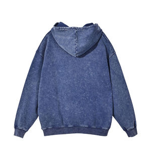 Sweat à capuche homme 100% coton lavé à l'acide Style vintage High Street Pull d'hiver avec motif solide Séchage rapide Respirant 280g - Product Image 4