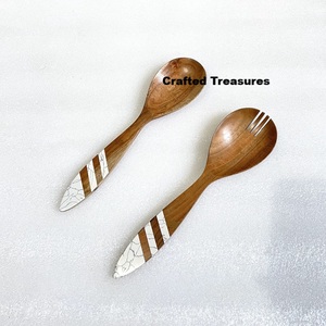 Kitchen Decor Cutlery Wood And <b>Resin</b> Salad Cutlery With <b>Resin</b> Handle Spoon Multiple <b>Colour</b> Designs Kitchen Accessories for Home - Product Image 1