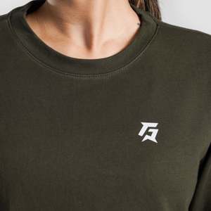Haut en tissu éponge olive pour un style décontracté et sportif - Product Image 5