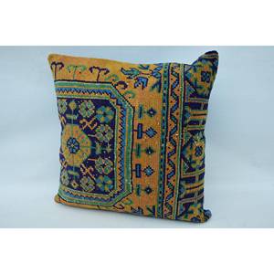 Oreiller en laine de Bohème multicolore 28x28 Coussin décoratif en patchwork brodé vintage Portable pour la literie et l'utilisation du sol - Product Image 3