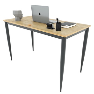 Escritorio Minimalista Moderno CONE II HBCN004 de 120x60cm, Madera Contrachapada con Revestimiento de Melamina, Patas de Hierro, Mueble de Oficina Resistente para Dormitorio - Product Image 4